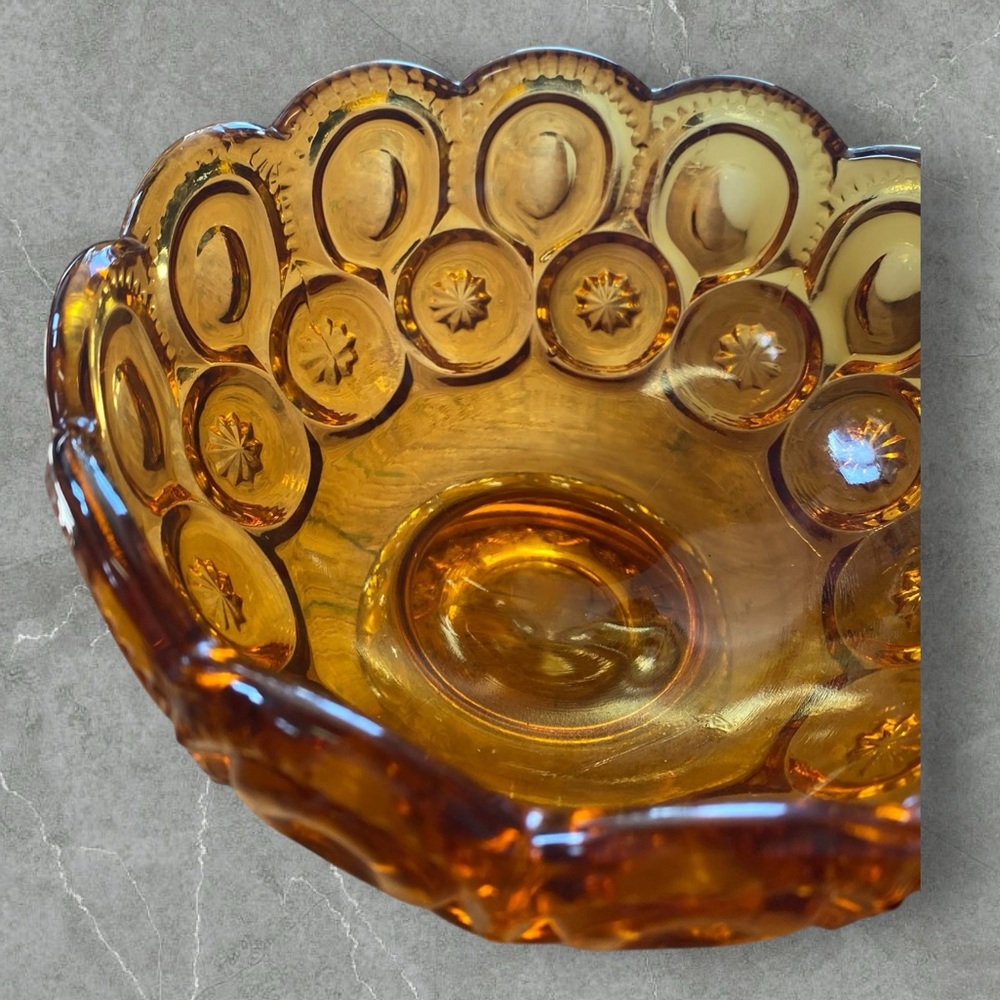 Vintage candy dish amber glass - Picture 2 of 6